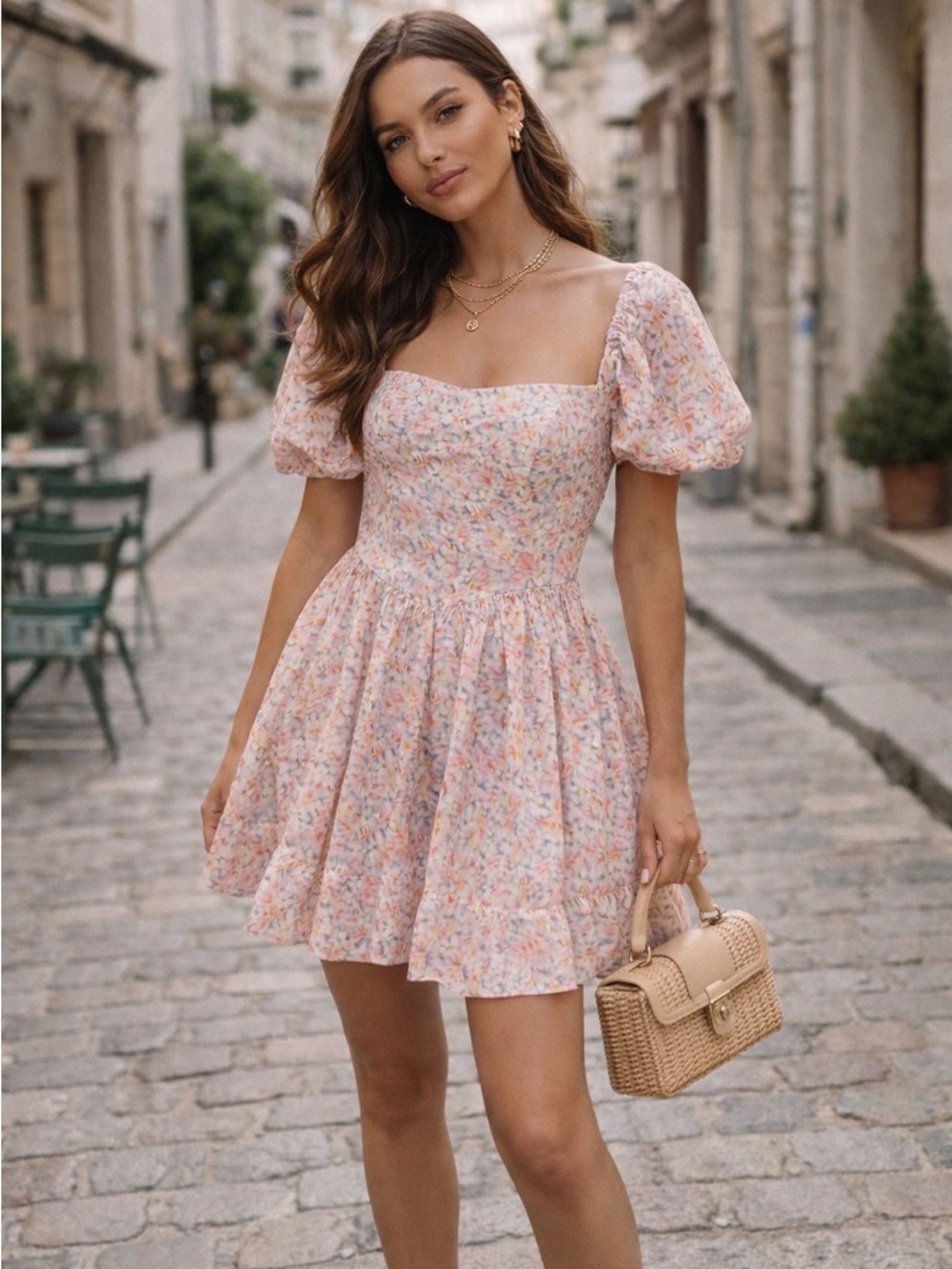 BARDOT Kiah Corset Mini Dress in Pink Floral | Pastel Coquette Flirty | L